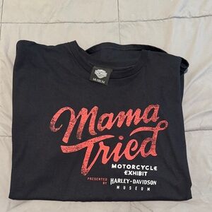 Harley-Davidson Black T-Shirt with Red 'Mama Tried' Design